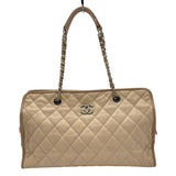 シャネル CHANEL フレンチリビエラ チェーントートバッグ A66806 17番台 ベージュ シルバー金具 ソフトキャビアスキン レディース トートバッグ
