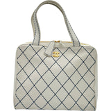 シャネル CHANEL ワイルドステッチ ハンドバッグ 6番台 ホワイト ゴールド金具 カーフ レディース トートバッグ