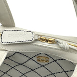 シャネル CHANEL ワイルドステッチ ハンドバッグ 6番台 ホワイト ゴールド金具 カーフ レディース トートバッグ