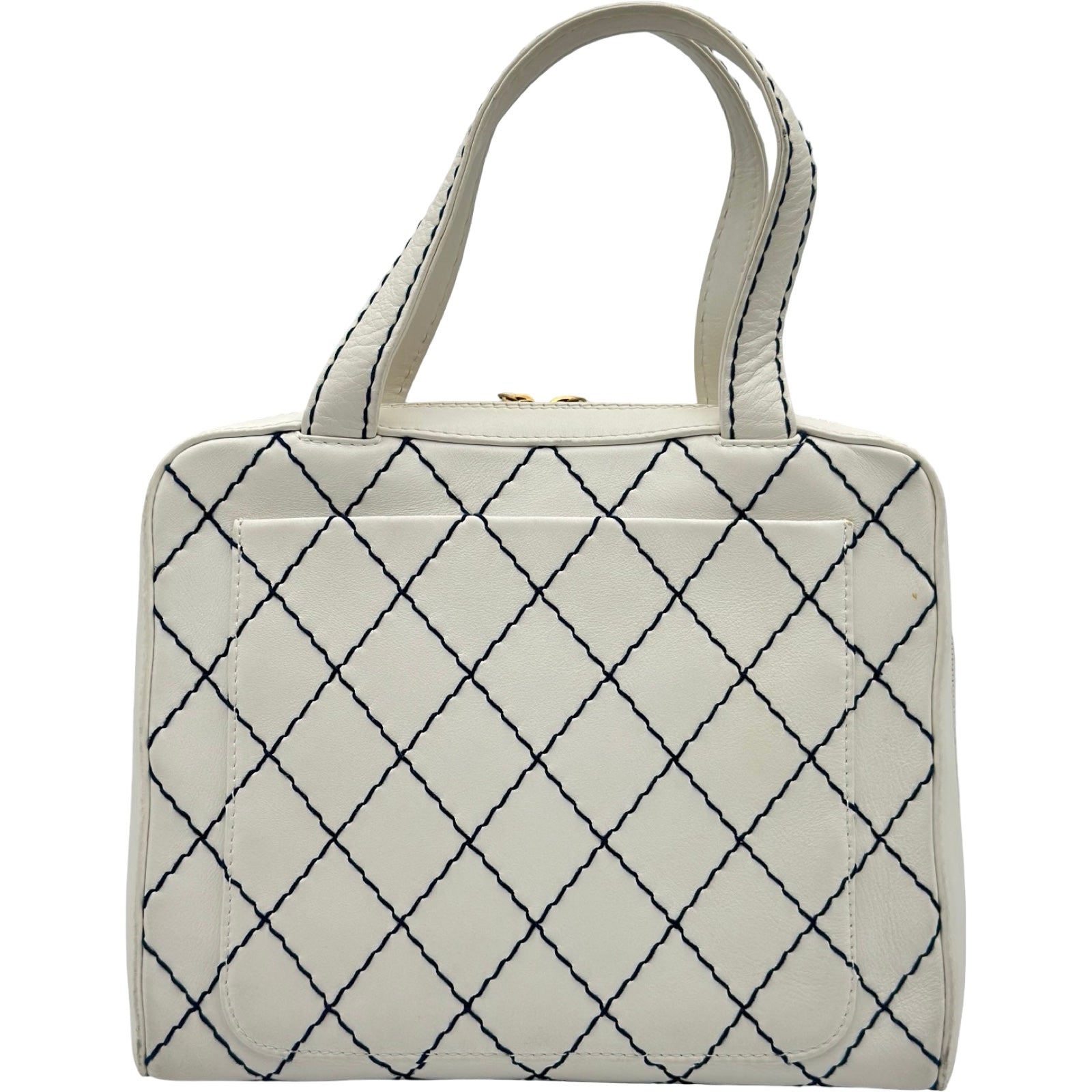 シャネル CHANEL ワイルドステッチ ハンドバッグ 6番台 ホワイト
