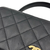シャネル CHANEL マトラッセ トップハンドルバッグ A12397 7番台 ブラック ゴールド金具 キャビアスキン レディース ハンドバッグ