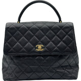 シャネル CHANEL マトラッセ トップハンドルバッグ A12397 7番台 ブラック ゴールド金具 キャビアスキン レディース ハンドバッグ