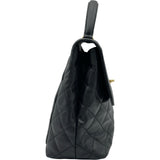 シャネル CHANEL マトラッセ トップハンドルバッグ A12397 7番台 ブラック ゴールド金具 キャビアスキン レディース ハンドバッグ