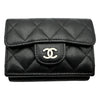 シャネル CHANEL スモールフラップウォレット AP0230 31番台 ブラック シルバー金具 キャビアスキン レディース 三つ折り財布