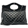 シャネル CHANEL CHANEL31 ラージバッグ A57977 28番台 ブラックシルバー 金具 シャイニーラムスキン レディース ハンドバッグ