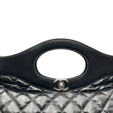 シャネル CHANEL CHANEL31 ラージバッグ A57977 28番台 ブラックシルバー 金具 シャイニーラムスキン レディース ハンドバッグ