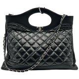 シャネル CHANEL CHANEL31 ラージバッグ A57977 28番台 ブラックシルバー 金具 シャイニーラムスキン レディース ハンドバッグ