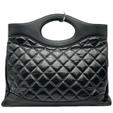 シャネル CHANEL CHANEL31 ラージバッグ A57977 28番台 ブラックシルバー 金具 シャイニーラムスキン レディース ハンドバッグ