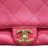 シャネル CHANEL マトラッセスモールフラップバッグ ピンク x ゴールド金具 ソフトキャビア レディース ショルダーバッグ