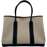 エルメス HERMES ガーデンパーティPM T刻印 ベージュ/ブルートンペット トワル/ネゴンダ レディース トートバッグ