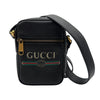 グッチ GUCCI ロゴプリント ミニショルダーバッグ 574803 ブラック ゴールド金具 レザー ユニセックス ショルダーバッグ