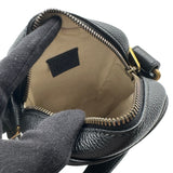 グッチ GUCCI ロゴプリント ミニショルダーバッグ 574803 ブラック ゴールド金具 レザー ユニセックス ショルダーバッグ