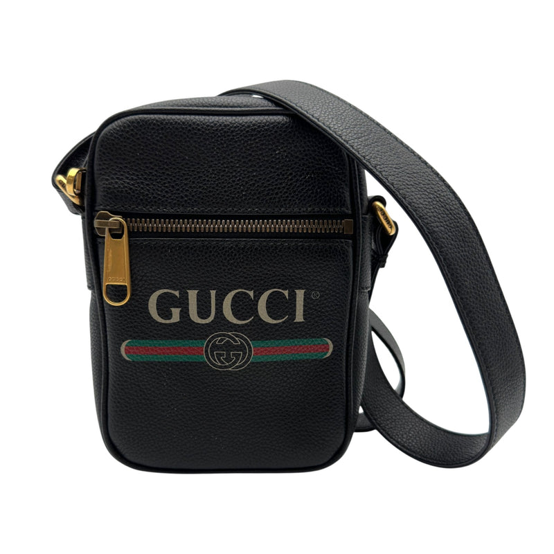グッチ GUCCI ロゴプリント ミニショルダーバッグ 574803 ブラック