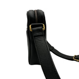 グッチ GUCCI ロゴプリント ミニショルダーバッグ 574803 ブラック ゴールド金具 レザー ユニセックス ショルダーバッグ