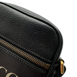 グッチ GUCCI ロゴプリント ミニショルダーバッグ 574803 ブラック ゴールド金具 レザー ユニセックス ショルダーバッグ