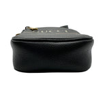 グッチ GUCCI ロゴプリント ミニショルダーバッグ 574803 ブラック ゴールド金具 レザー ユニセックス ショルダーバッグ