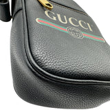グッチ GUCCI ロゴプリント ミニショルダーバッグ 574803 ブラック ゴールド金具 レザー ユニセックス ショルダーバッグ