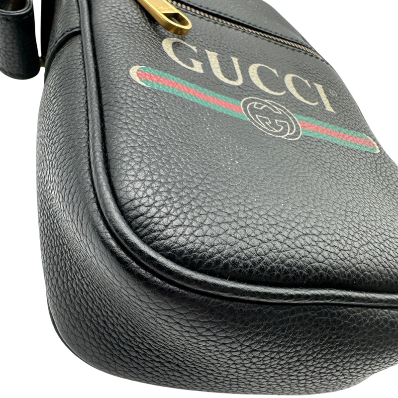 グッチ GUCCI ロゴプリント ミニショルダーバッグ 574803 ブラック
