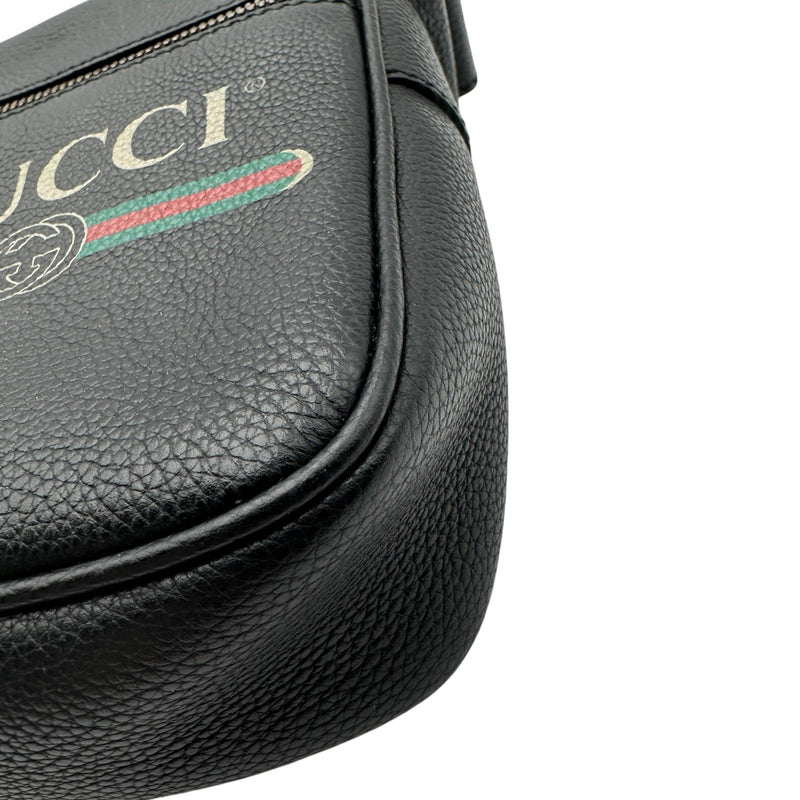グッチ GUCCI ロゴプリント ミニショルダーバッグ 574803 ブラック