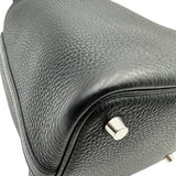 エルメス HERMES ピコタンロックPM U刻印 ブラック シルバー金具 トリヨンクレマンス レディース ハンドバッグ