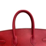 エルメス HERMES バーキン35 □F刻印 ルージュヴィフ/ゴールド金具 アルデンヌ レディース ハンドバッグ