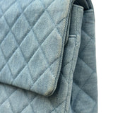シャネル CHANEL 2.55 ラージ フラップバッグ A37587 22番台 ブルー ゴールド金具 デニム レディース ショルダーバッグ