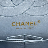 シャネル CHANEL 2.55 ラージ フラップバッグ A37587 22番台 ブルー ゴールド金具 デニム レディース ショルダーバッグ