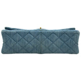シャネル CHANEL 2.55 ラージ フラップバッグ A37587 22番台 ブルー ゴールド金具 デニム レディース ショルダーバッグ