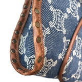 セリーヌ CELINE パリマカダム ハンドバッグ ブルー/ブラウン デニム/レザー レディース ハンドバッグ