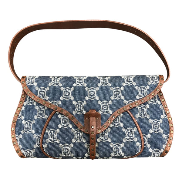 ✨美品✨セリーヌ ウエストバッグ パリマカダム キャンバス レザー　ブルー セリーヌ CELINE パリマカダム ハンドバッグ ブルー/ブラウン デニム
