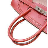エルメス HERMES バーキン35　ギリーズ □R刻（2014年製） エクリュ/サンギーヌ シルバー金具 トワル/スイフト レディース ハンドバッグ
