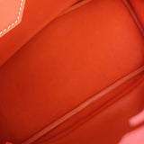 エルメス HERMES バーキン35　ギリーズ □R刻（2014年製） エクリュ/サンギーヌ シルバー金具 トワル/スイフト レディース ハンドバッグ