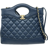 シャネル CHANEL CHANEL31 ミニショッピングバッグ AS4133 ネイビー ゴールド金具 カーフスキン レディース ショルダーバッグ