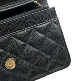 シャネル CHANEL マトラッセチェーンウォレット AP0250 31番台 ブラック ゴールド金具 キャビアスキン レディース ショルダーバッグ