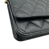 シャネル CHANEL マトラッセチェーンウォレット AP0250 31番台 ブラック ゴールド金具 キャビアスキン レディース ショルダーバッグ