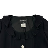 シャネル CHANEL フリルノーカラージャケット＆スカートセットアップ P14303 ブラック ウール レディース セットアップ