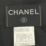 シャネル CHANEL フリルノーカラージャケット＆スカートセットアップ P14303 ブラック ウール レディース セットアップ
