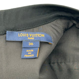 ルイ・ヴィトン LOUIS VUITTON レザーパーツギャザーワンピース FHDB73RMJ ブラック ウール レディース ワンピース