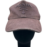 プラダ PRADA ロゴ刺繡ベースボールキャップ 1HC274 ブラウン コットン レディース その他ファッション雑貨