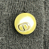 クリスチャン・ディオール Christian Dior パールボタンボウタイニットセーター 354S48AM053 ブラック カシミヤ レディース セーター