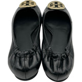 トリーバーチ TORY BURCH ロゴプレート フラットシューズ ブラック レザー レディース その他靴
