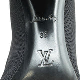 ルイ・ヴィトン LOUIS VUITTON シルエットラインモノグラムソックスブーツ ブラック ファブリック レディース ブーツ