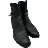 エルメス HERMES フレンチー ケリー金具ショートブーツ ブラック レザー レディース ブーツ