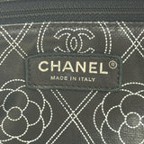 シャネル CHANEL カメリアラージショッピングバッグ A57161 25番台 ブラック/アイボリー シルバー金具 PVC レディース トートバッグ