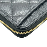 シャネル CHANEL クラシックジップコインパース AP0216 ブラック ゴールド金具 キャビアスキン レディース コインケース