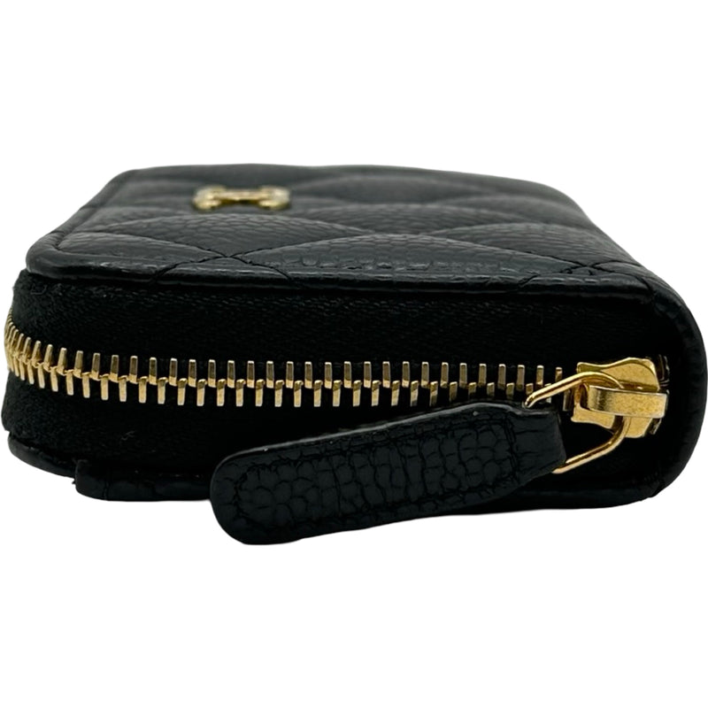 CHANEL ケース AP0216 キャビアスキン シャネル CHANEL クラシックジップコインパース AP0216 ブラック