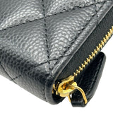 シャネル CHANEL クラシックジップコインパース AP0216 ブラック ゴールド金具 キャビアスキン レディース コインケース
