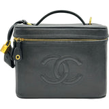 シャネル CHANEL ココマークバニティ A06329 4番台 ブラック ゴールド金具 キャビア レディース ハンドバッグ
