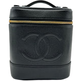 シャネル CHANEL ココマーク バニティバッグ A019998 6番台 ブラック ゴールド金具 キャビアスキン レディース ハンドバッグ