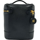 シャネル CHANEL ココマーク バニティバッグ A019998 6番台 ブラック ゴールド金具 キャビアスキン レディース ハンドバッグ